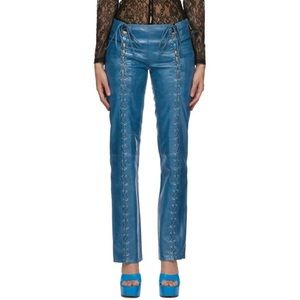 SAKS POTTS Christina lamb leather lace up pants size 2